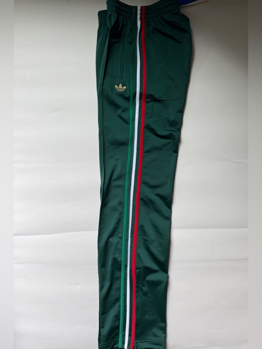 adidas Women’s Classic Firebird Track Pants Dark Green w/Italy Stripes KC6558 - Picture 4 of 12